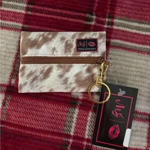 Makeup Junkie Bags Brown and White Pouch